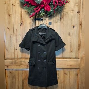 Vintage Chic Black Double-Breasted Women's Coat/Dress